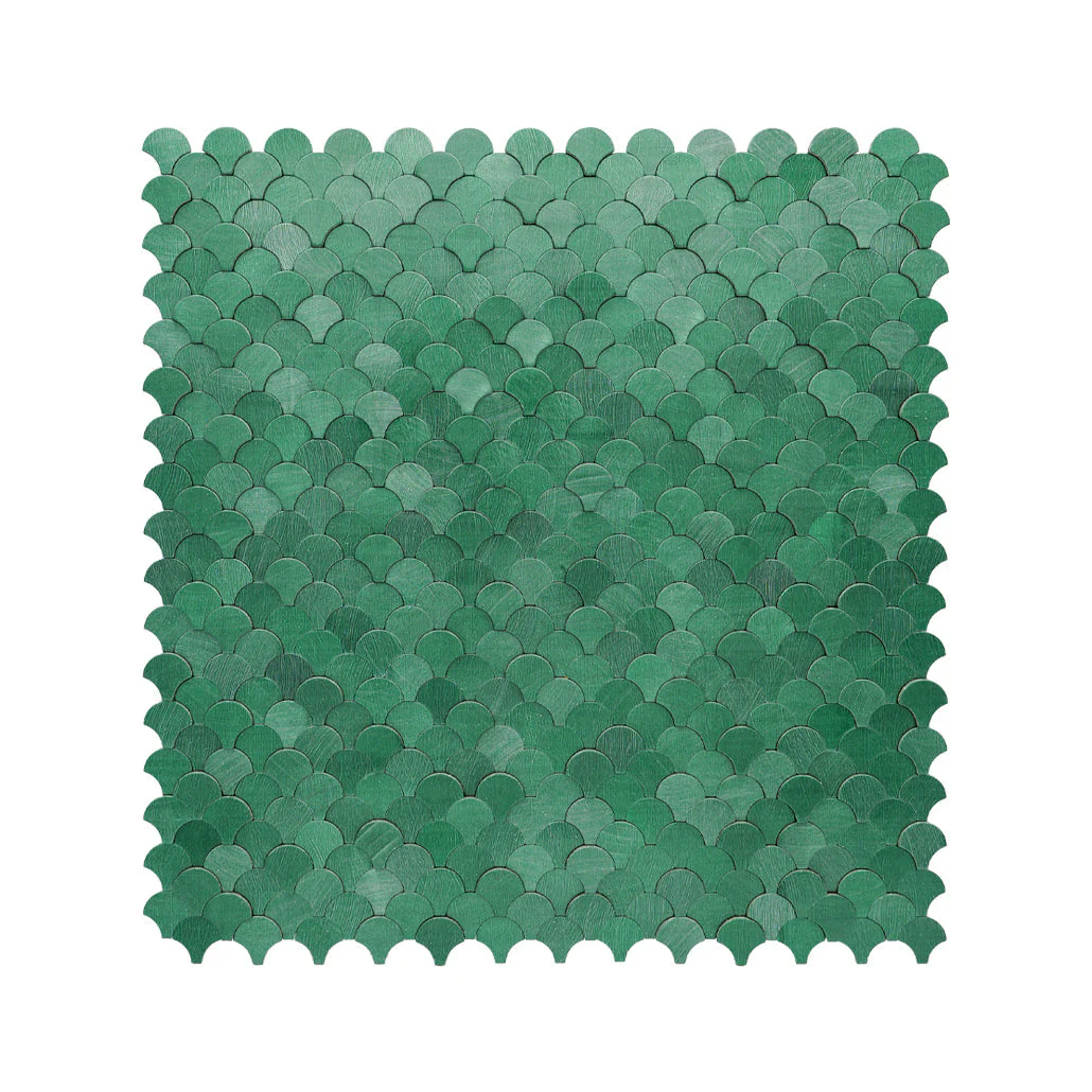 Crédence adhésive | Écaille de Poisson 3D Vert foncé | 28,8×29,8 cm - Image 2