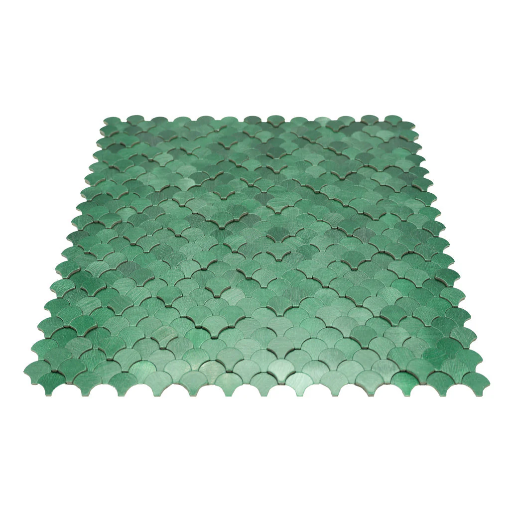 Crédence adhésive | Écaille de Poisson 3D Vert foncé | 28,8×29,8 cm - Image 4