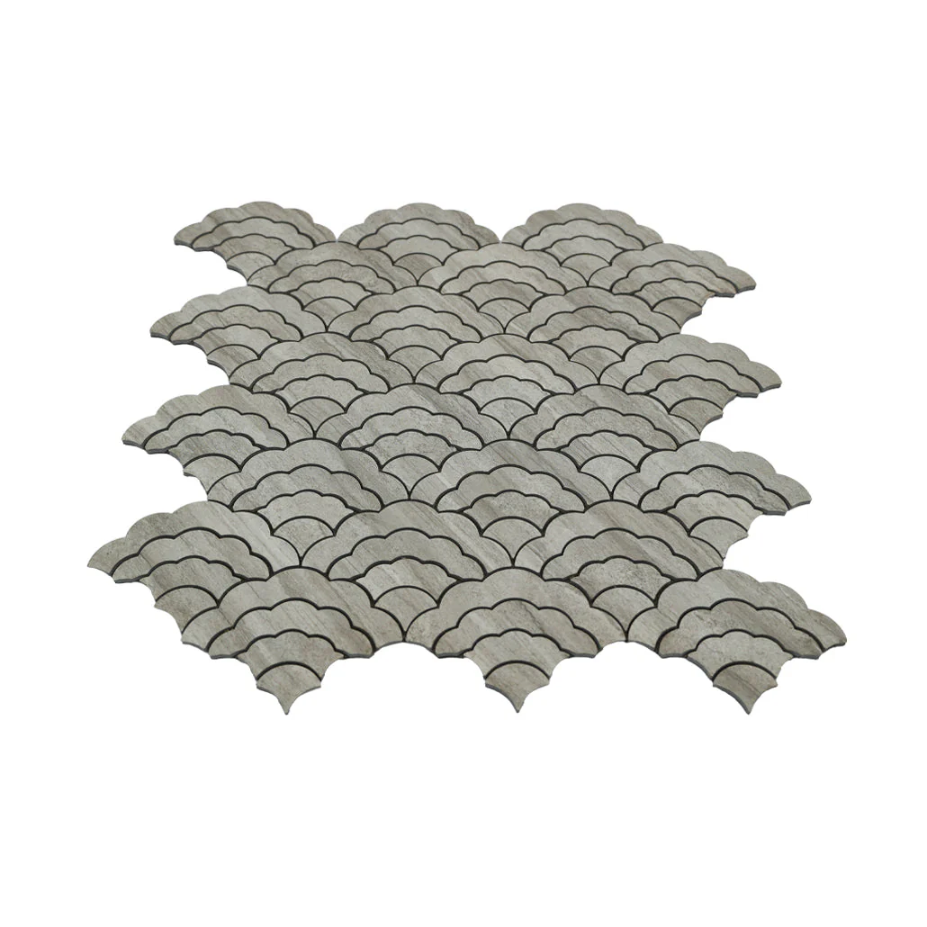 Crédence adhésive | Éventail Gris | 26,8×28,1 cm - Image 4