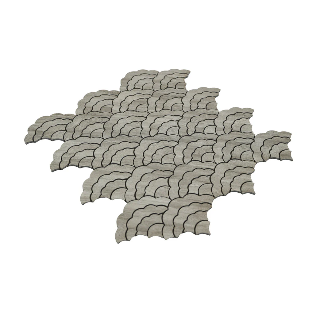 Crédence adhésive | Éventail Gris | 26,8×28,1 cm - Image 6