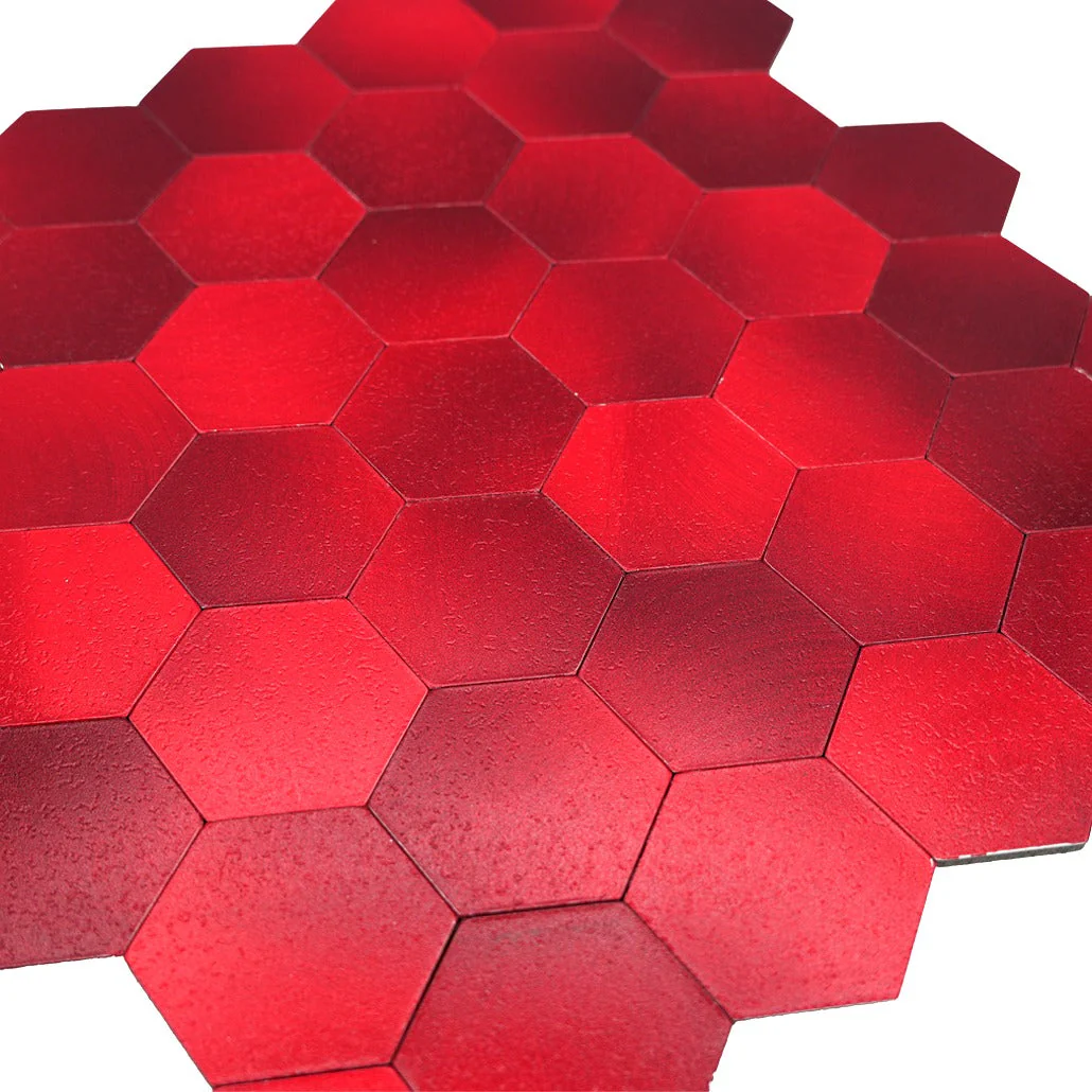 Crédence adhésive | Hexagone Rouge | 28,8×29,2 cm - Image 8