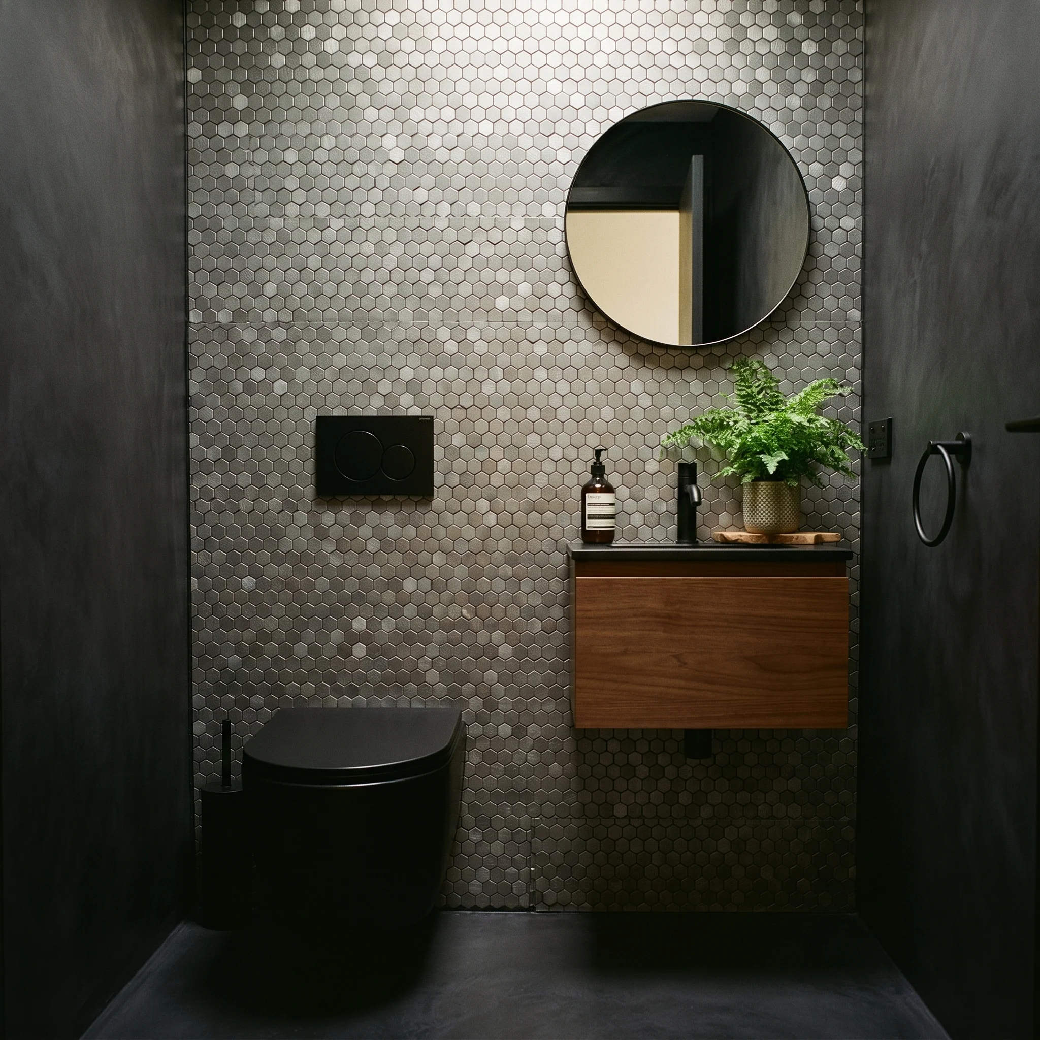 Crédence adhésive | Mini Hexagone 3D Gris | 29,8×30,7 cm - Image 5