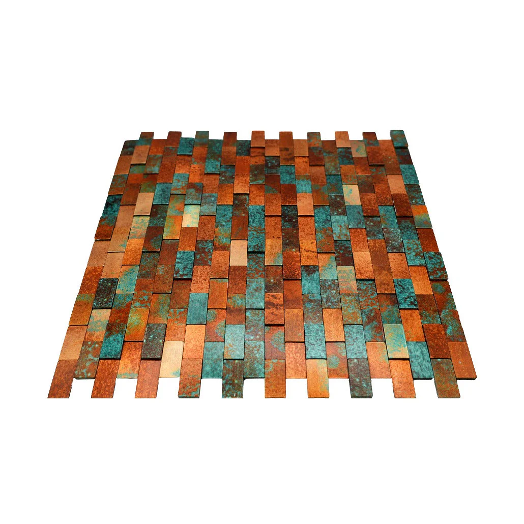 Crédence adhésive | Plaquette 3D Cuivre patiné | 30×29,8 cm - Image 4