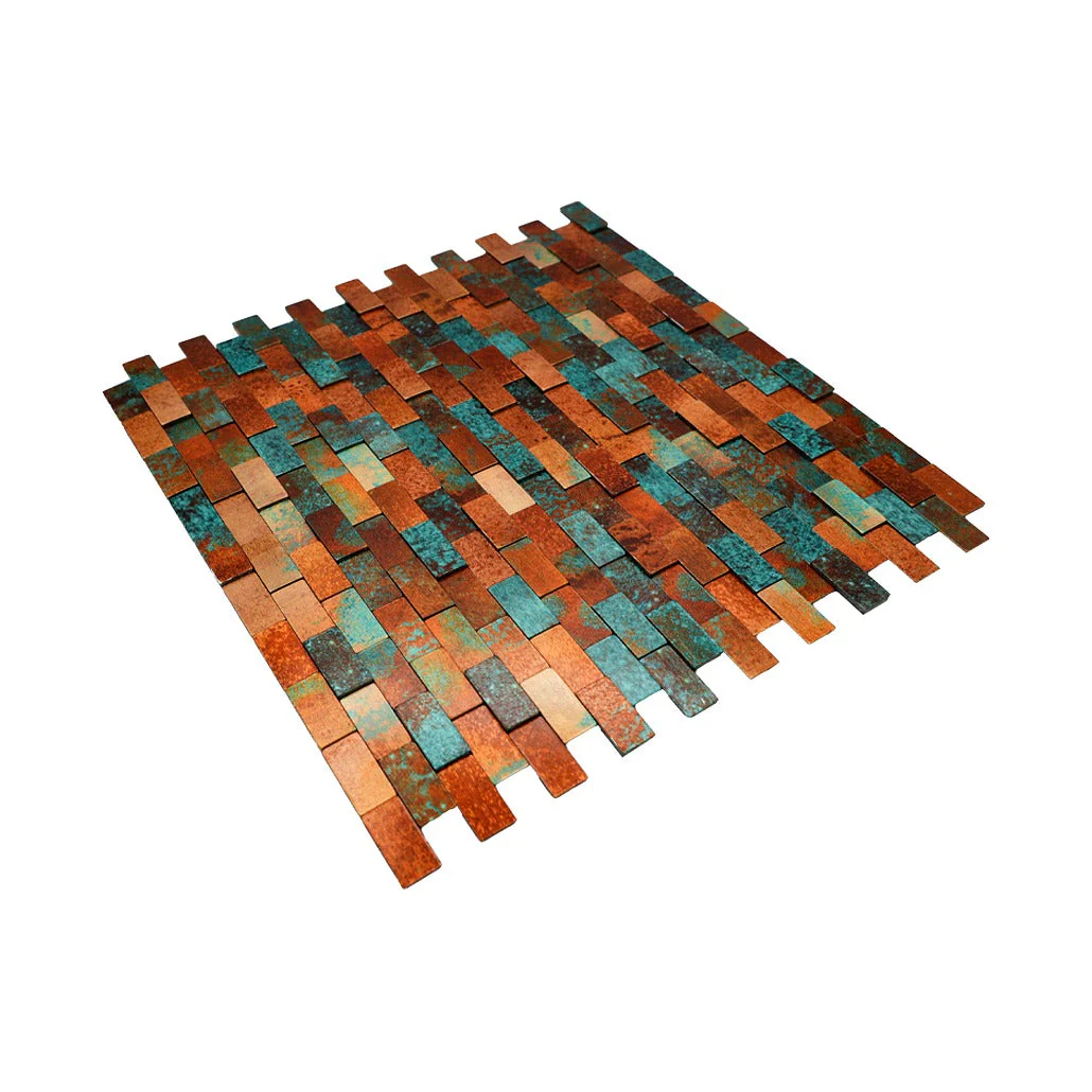 Crédence adhésive | Plaquette 3D Cuivre patiné | 30×29,8 cm - Image 6