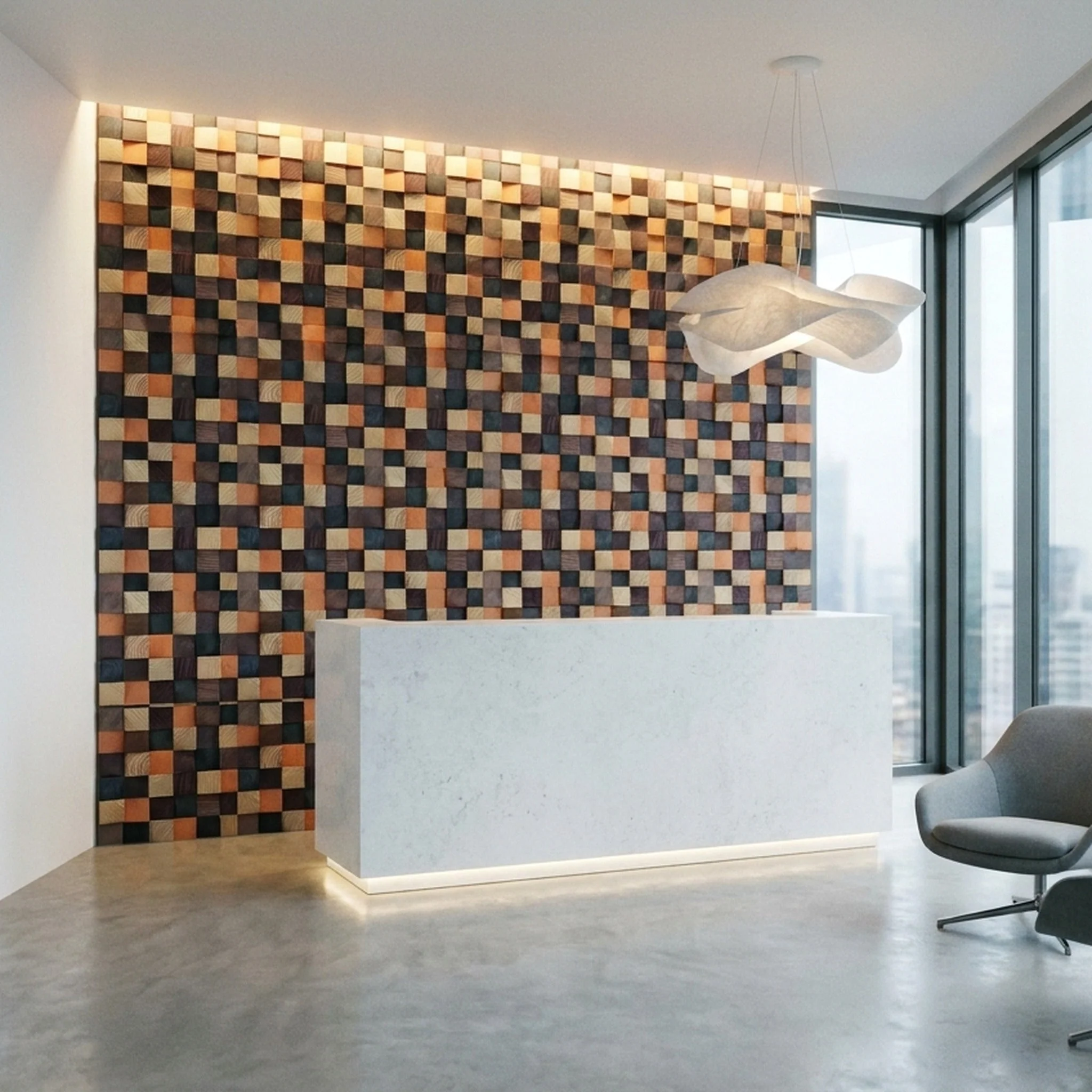 Panneau Bois Décoratif Mural | Bold Pin | 30×30 cm