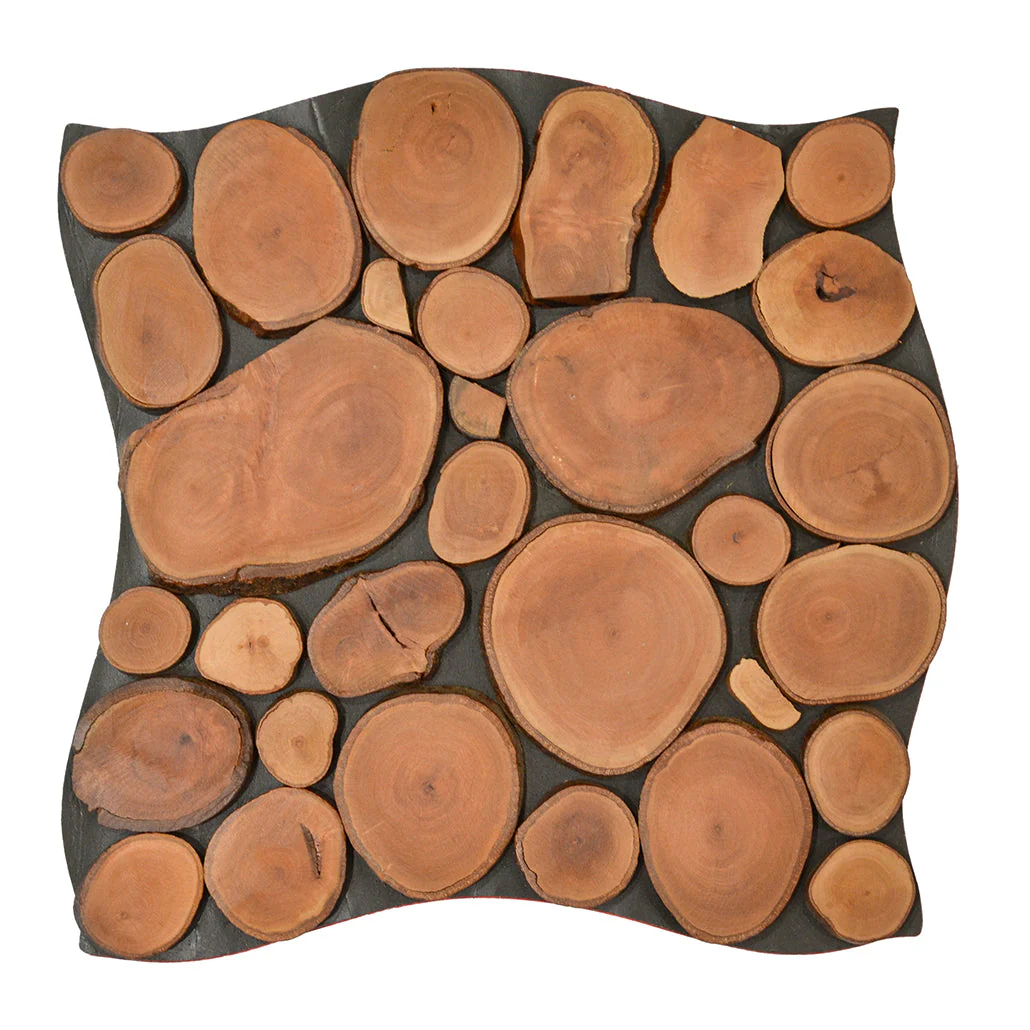 Panneau Bois Décoratif Mural | Litchi | 30×30 cm - Image 2