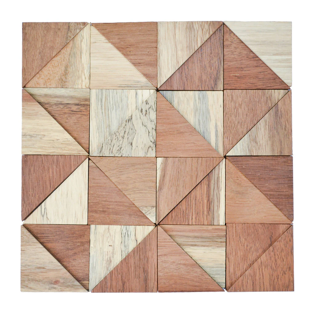 Panneau Bois Décoratif Mural | Merbau | 30×30 cm - Image 2