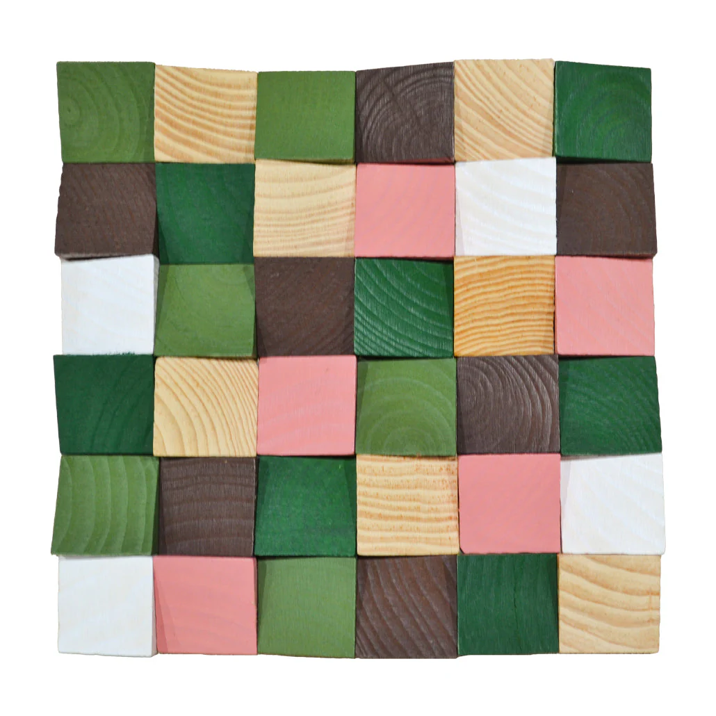 Panneau Bois Décoratif Mural | Rich Pin | 30×30 cm - Image 2