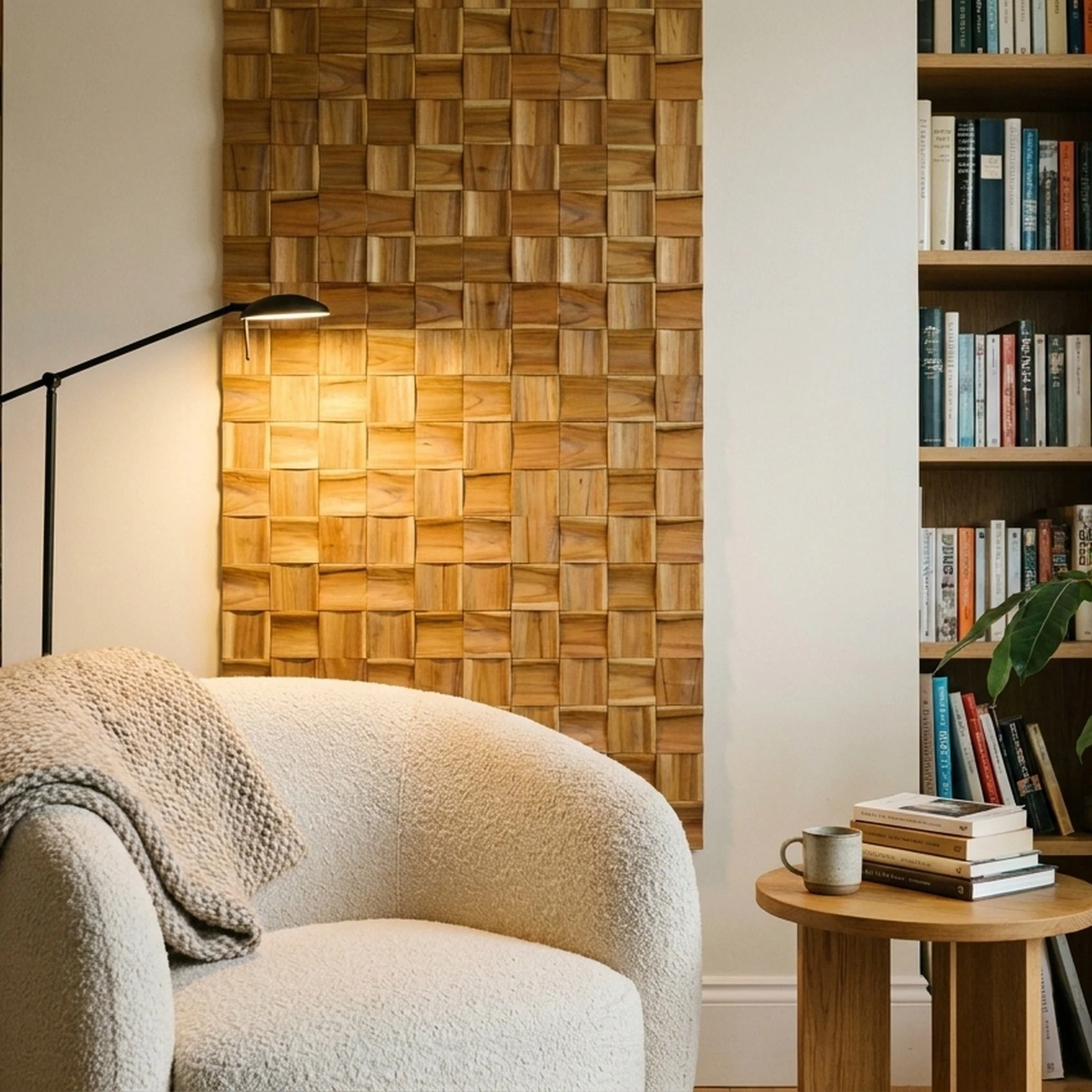 Panneau Bois Décoratif Mural | Teck Intemporel | 30×30 cm - Image 5