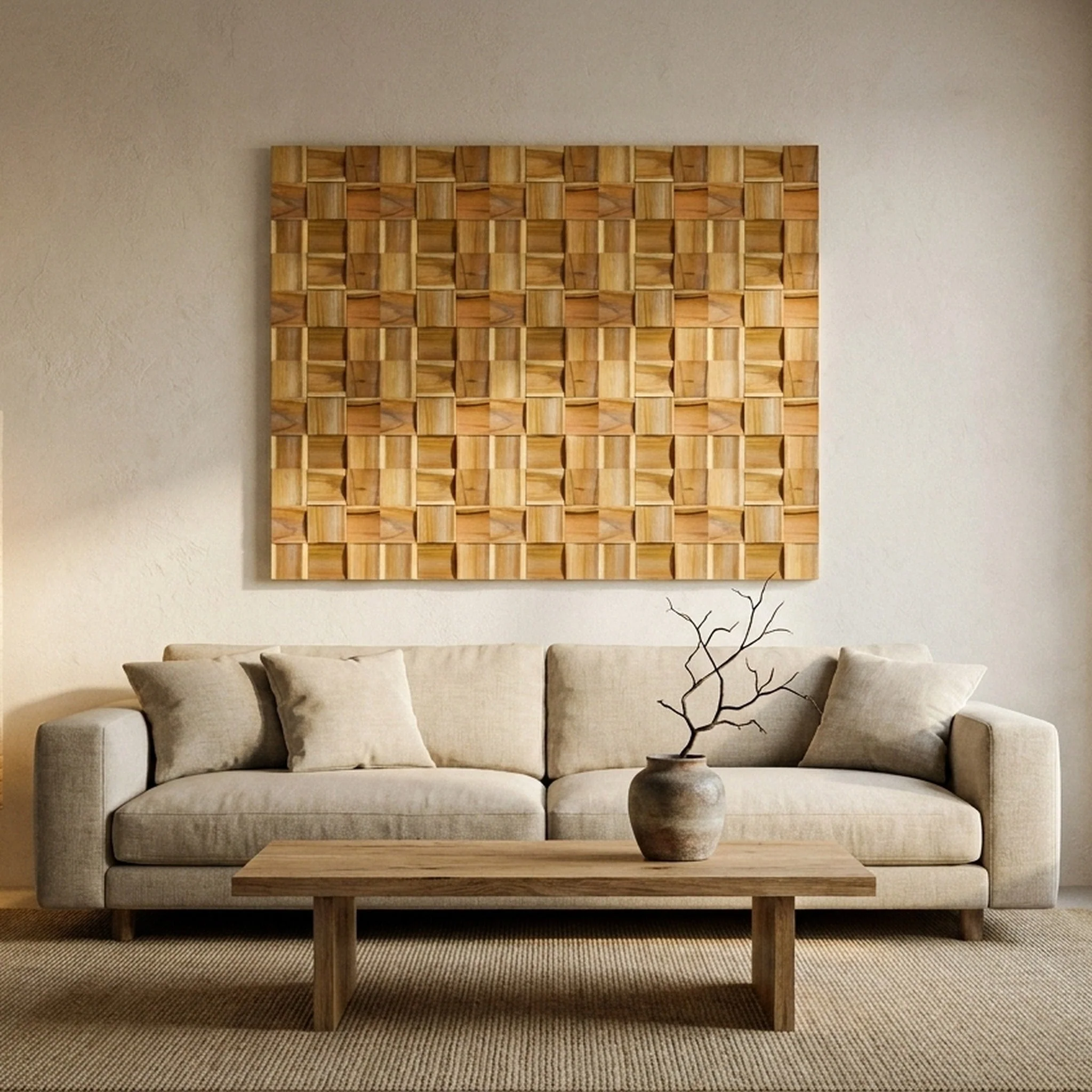 Panneau Bois Décoratif Mural | Teck Intemporel | 30×30 cm - Image 7