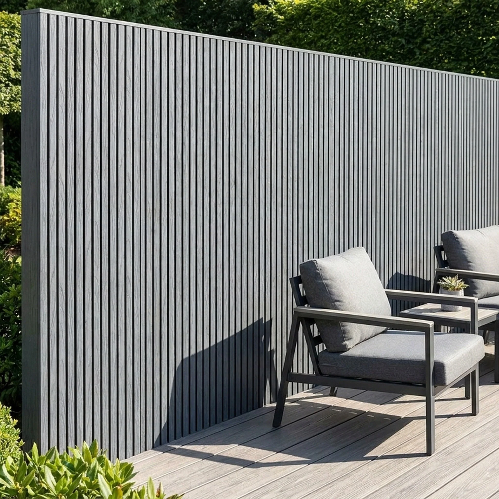 Panneau Bois Extérieur Gris Pierre 290CM | Façade | Jardin | Texture 3D - Image 9