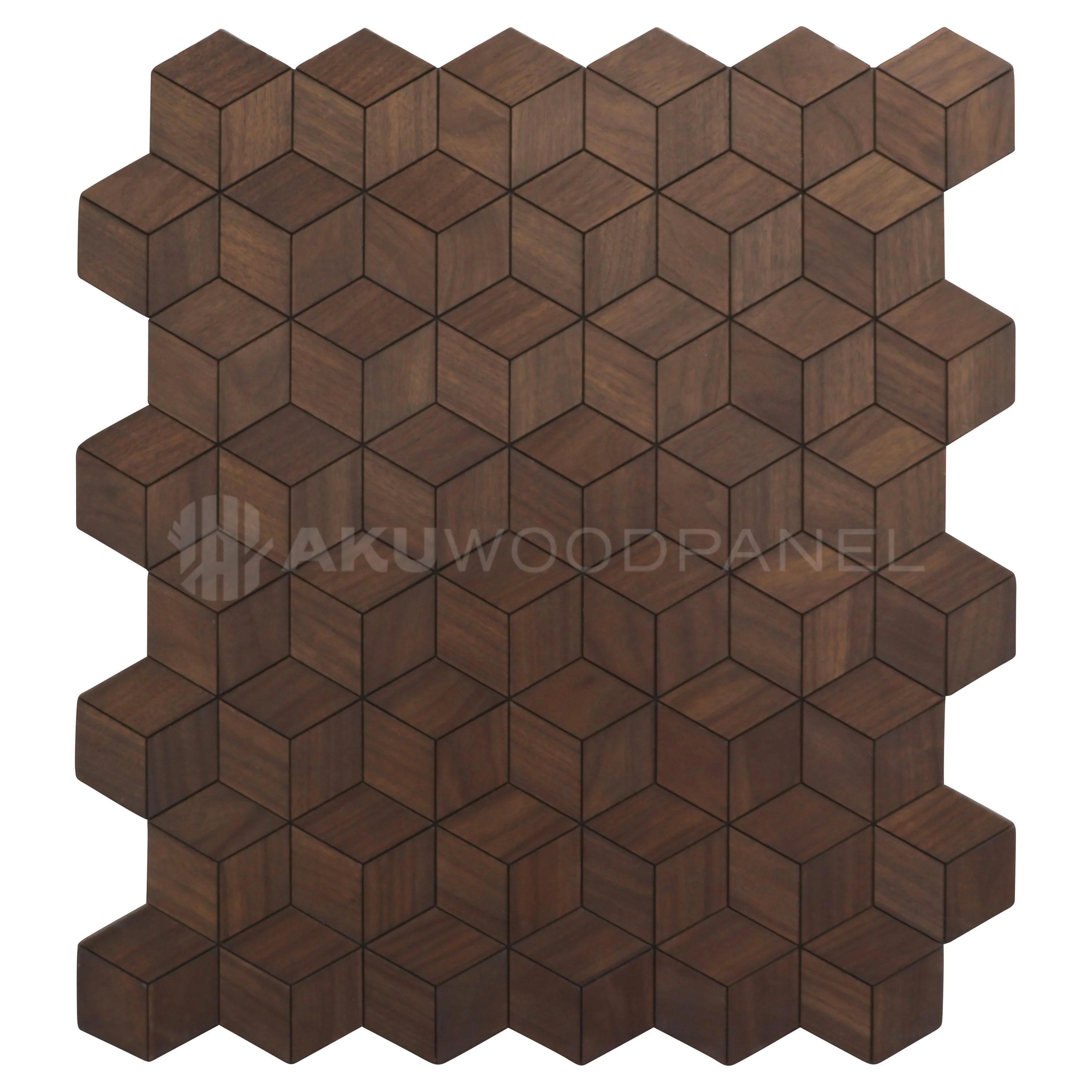 Panneau Mural Déco | Lobelia – Cuivre Rouille | 60×60 cm | Noyer Américain | Fait main | Panneau 3D