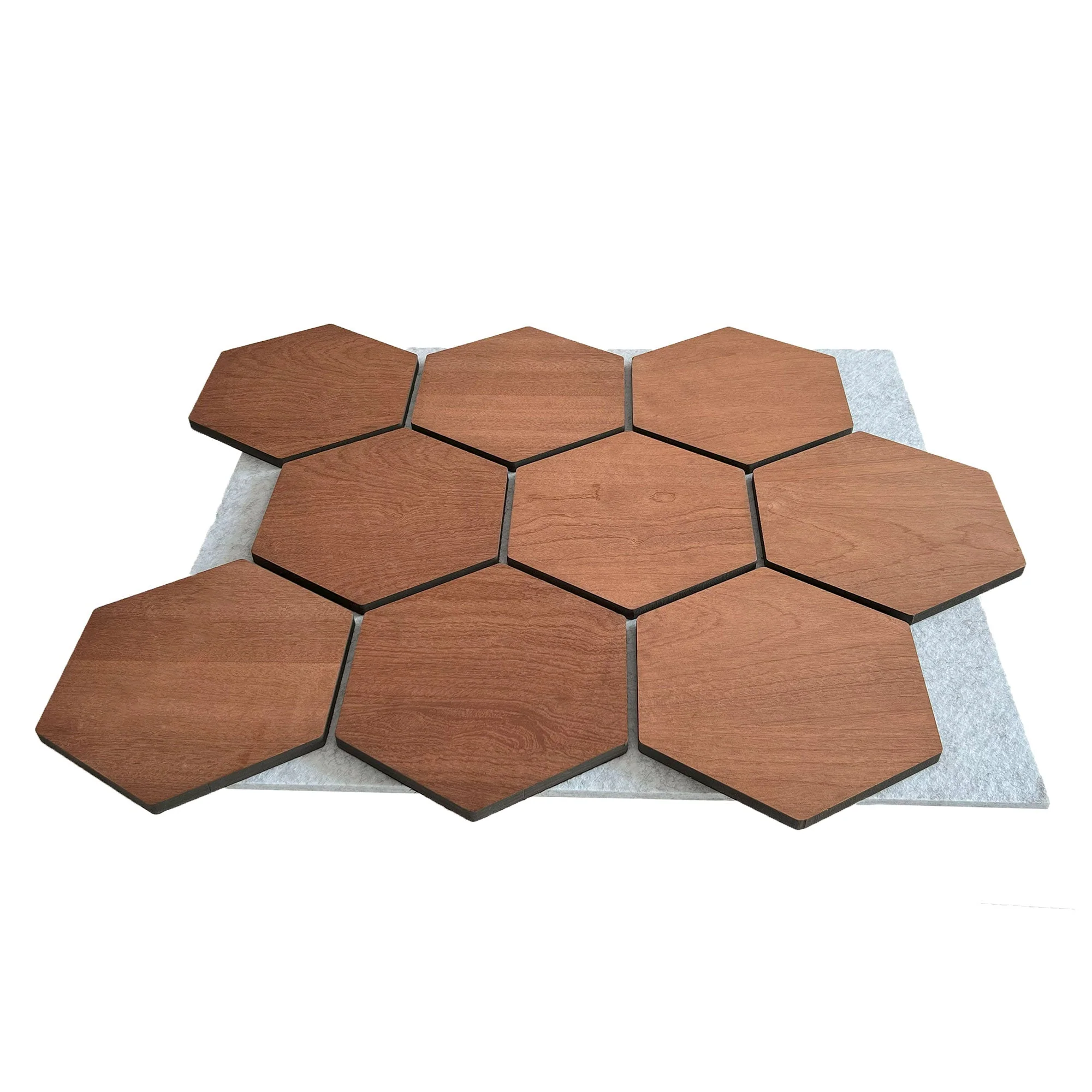 Panneau Mural Hexagonal | Chêne Fumé avec Feutrine Grise 81 cm | Acoustique - Image 6