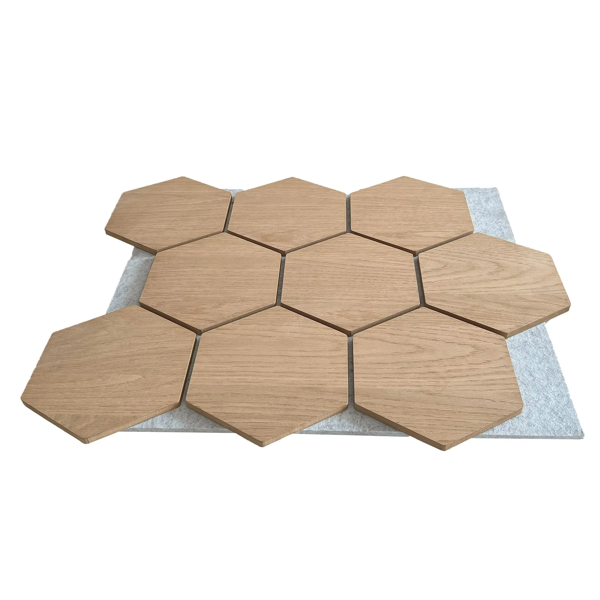Panneau Mural Hexagonal | Chêne Naturel avec Feutre Gris 81 cm | Acoustique - Image 6